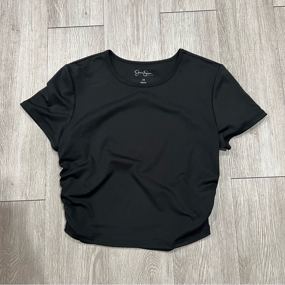 Jessica Simpson Active Short-sleeve Top With Side Ruching Size Large - Picture 1 of 6